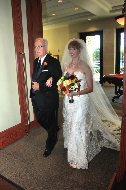 AT THE DOOR WITH DAD