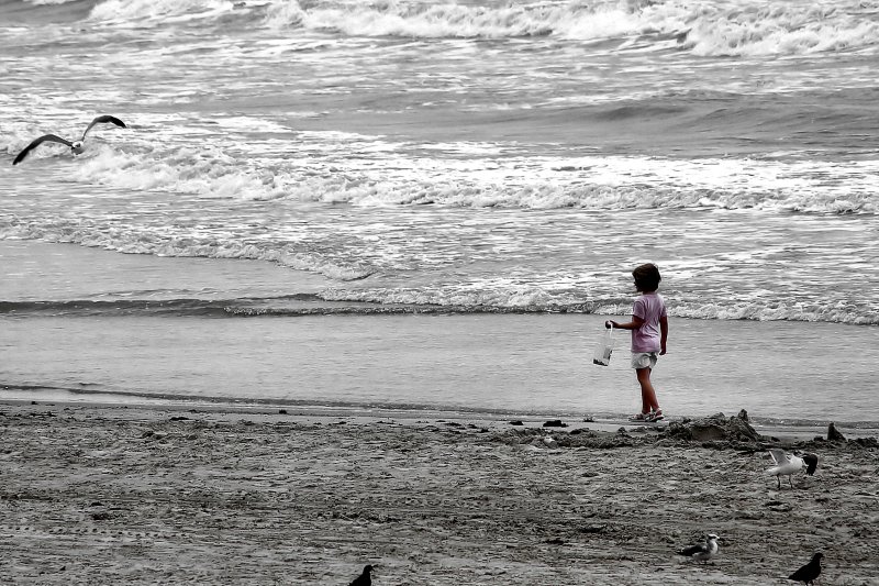 LITTLE GIRL AND HER BUCKET