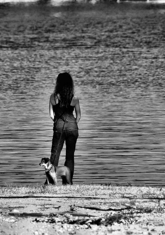 A GIRL AND HER DOG