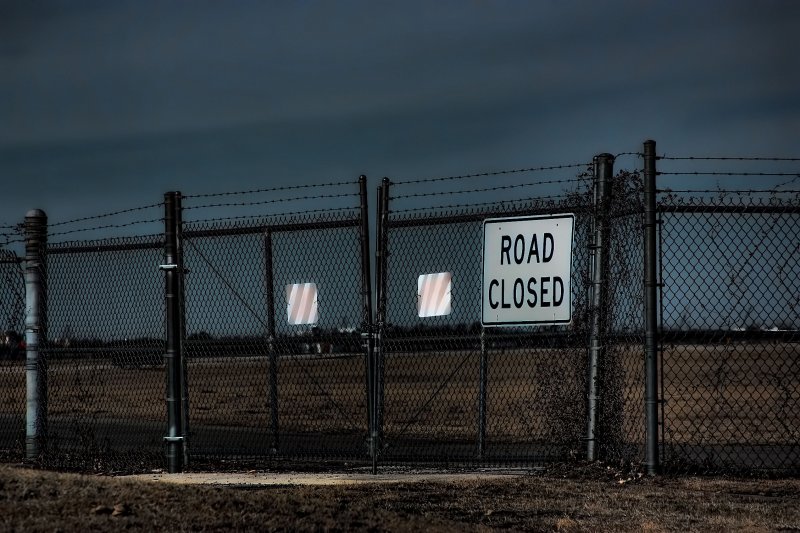 GATE CLOSED, ROAD CLOSED