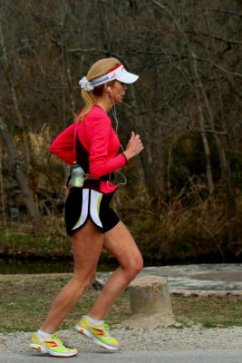YELLOW HAIR AND RUNNING SHOES