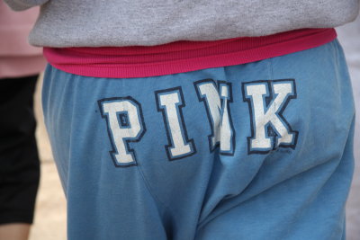 PINK ON BLUE
