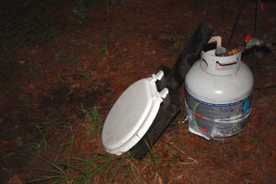 YOU HOOK UP A PROPANE TANK TO A TOILET SEAT TO WARM IT UP.