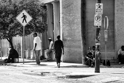 HANGING OUT NEAR THE HOMELESS SHELTER