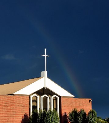 RAINBOW OVER CHURCH