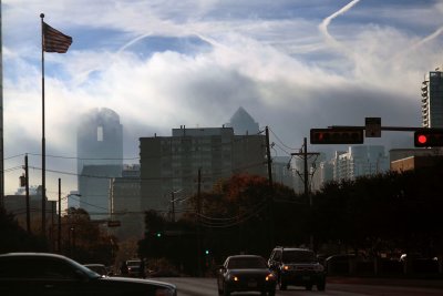 LOW CLOUDS OVER DOWNTOWN DALLAS