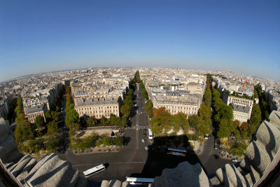 The view from the top of the Arc-de-Triomphe