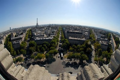The view from the top of the Arc-de-Triomphe