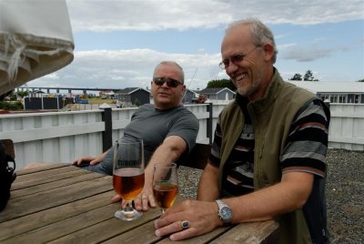 Yours truly with his danish host and danish some beer