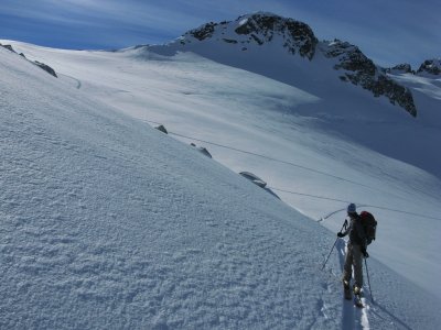 Skiiing on the Spearhead Glacier, Garibaldi Park