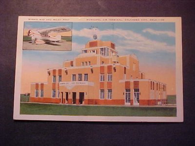 OK Oklahoma City Municipal Air Terminal and Wiley Post and Winnie Mae.jpg