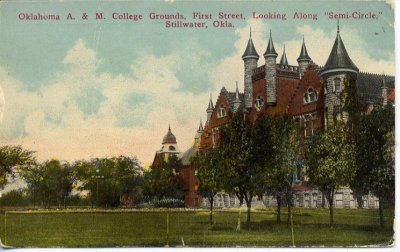 OK Stillwater OSU College Grounds, First Street Looking Along Semi-Circle, 1911.jpg