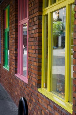 colourful window frames