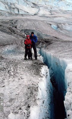 Deep crevice on Mendenhall Glacier