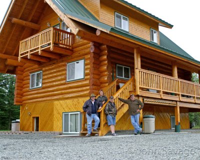 Skip, Kathy, Larry and John at humble camp in Alaska