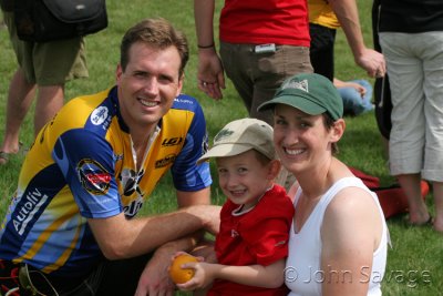 My son Nate and his wife and son after tri-athelon