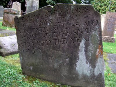 Gravestone in the church yard at Luss