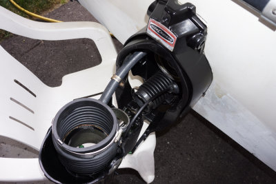 Water Hose and Shift cable connected, next is the swearing part