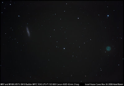 M108, NGC 3594, M97 - Galaxy, Galaxy and The Planetary Owl Nebula