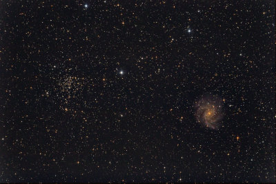 Fireworks Galaxy NGC 6946 and Open Cluster NGC 6939