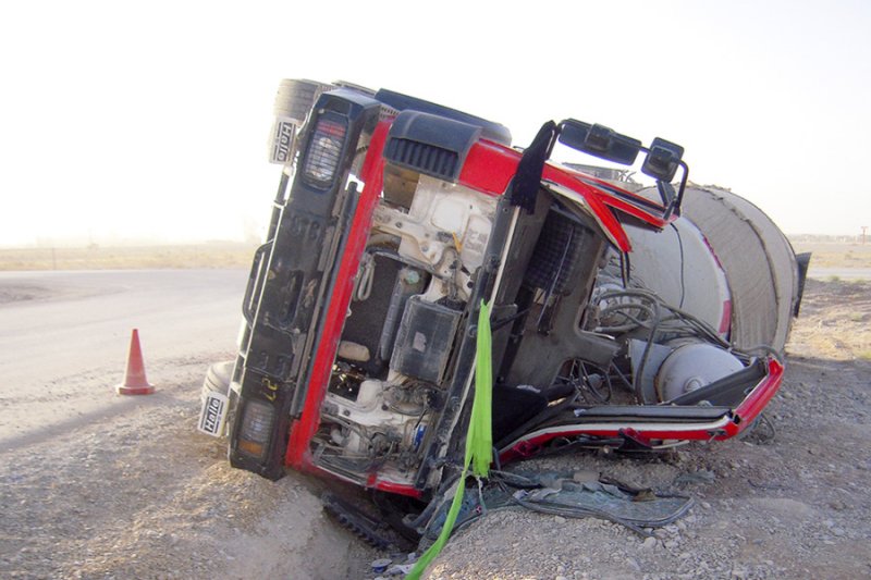 Cement Truck Tipped Over