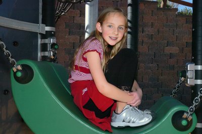 Anna on playground equipment