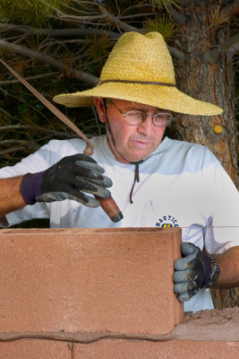 Tapping block in place