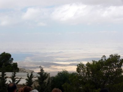 The Dead Sea on the left