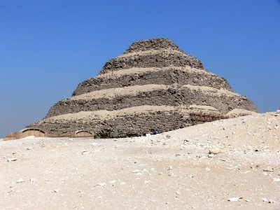 The Step Pyramid at Sakkara.  This one was built for King Djoser and is the oldest known pyramid in Egypt