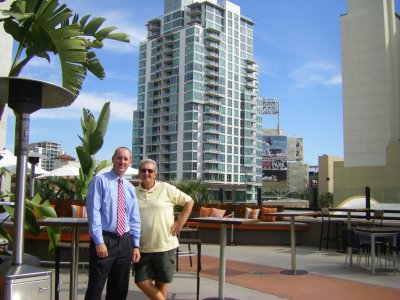 Kevin and Dad in front of Petco Park