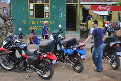 Stopping at the police check in Angostura