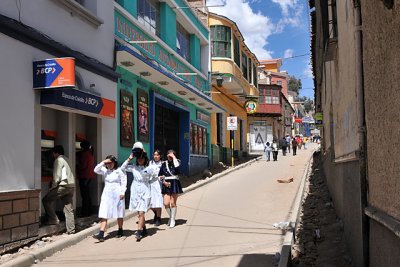 School girls on the streets of Potosi