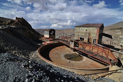 Industrial mining equipment on Cerro Rico
