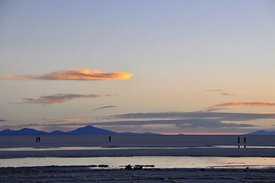 Sunset on the Salar de Uyuni