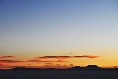 Sunset on the Salar de Uyuni