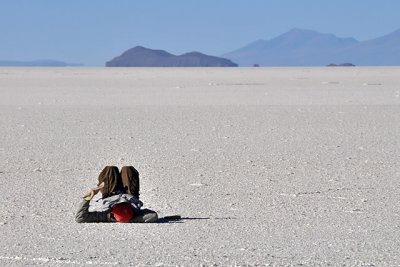 Steve reading in wide open spaces