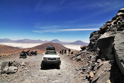 Driving up Volcan Ollague