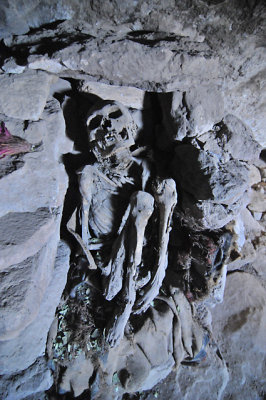 Mummies in a cave on the side of Volcan Tunupa