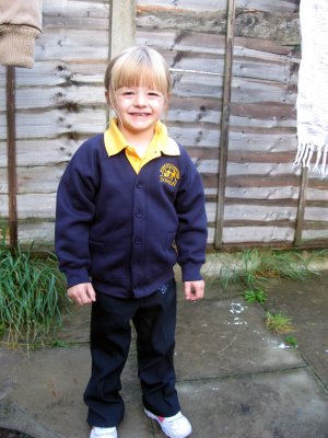 Amber in school uniform
