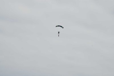 Coming in to land this skydiver at Scarborough Armed Forces Day