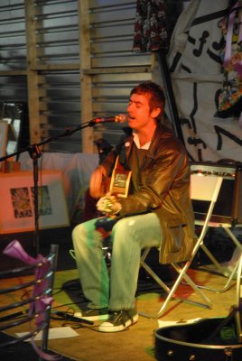Chris Cyprus performing in Woodend Mill Mossley
