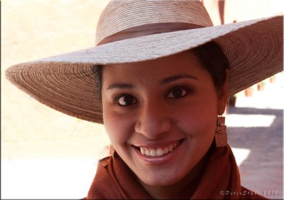 Our beautiful  guide in   Cusco at the  convent.jpg
