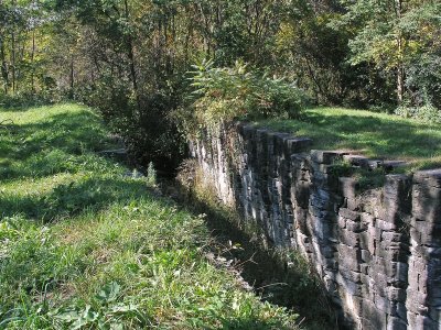 A Weir Used  For Surplus Water in the Lock