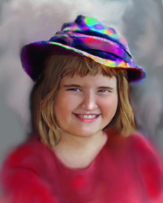 Mara in the magic multi-color hat.jpg