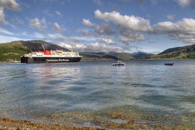 The ferry Isle of Lewis departing Ullapool