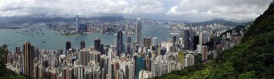 View from Peak toward Kowloon and old airport