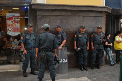 Plaza de Armas, Lima, Peru. You get the feeling something might happen here.