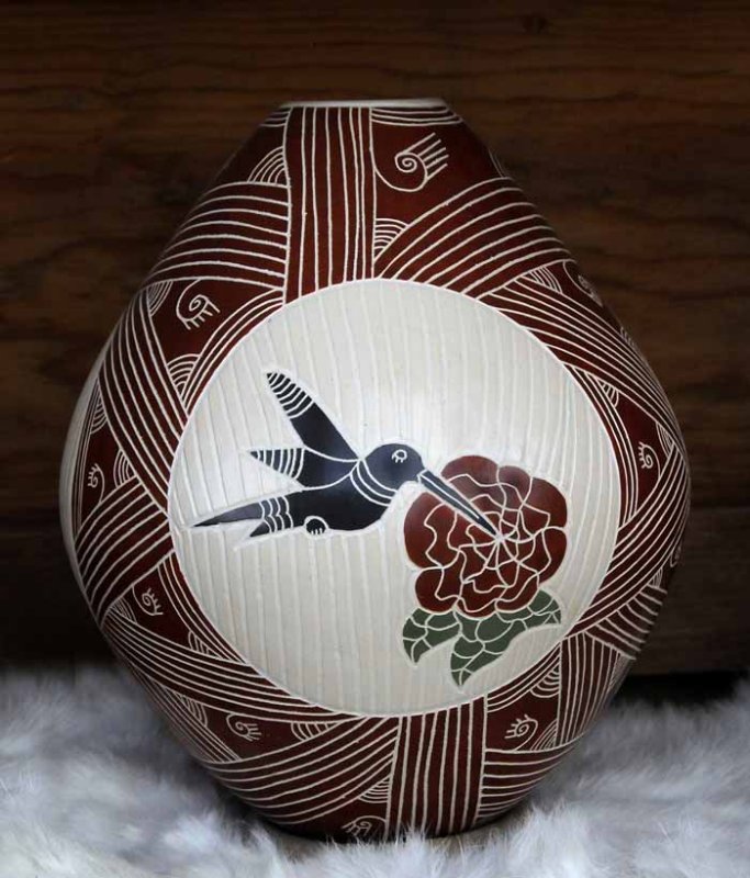 Hummingbird on Pueblo Pottery