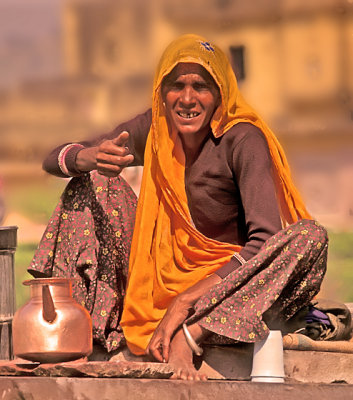 Street Woman Offering Water