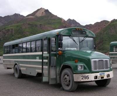 Bussen man ker i Denali National Park fr att titta p djur